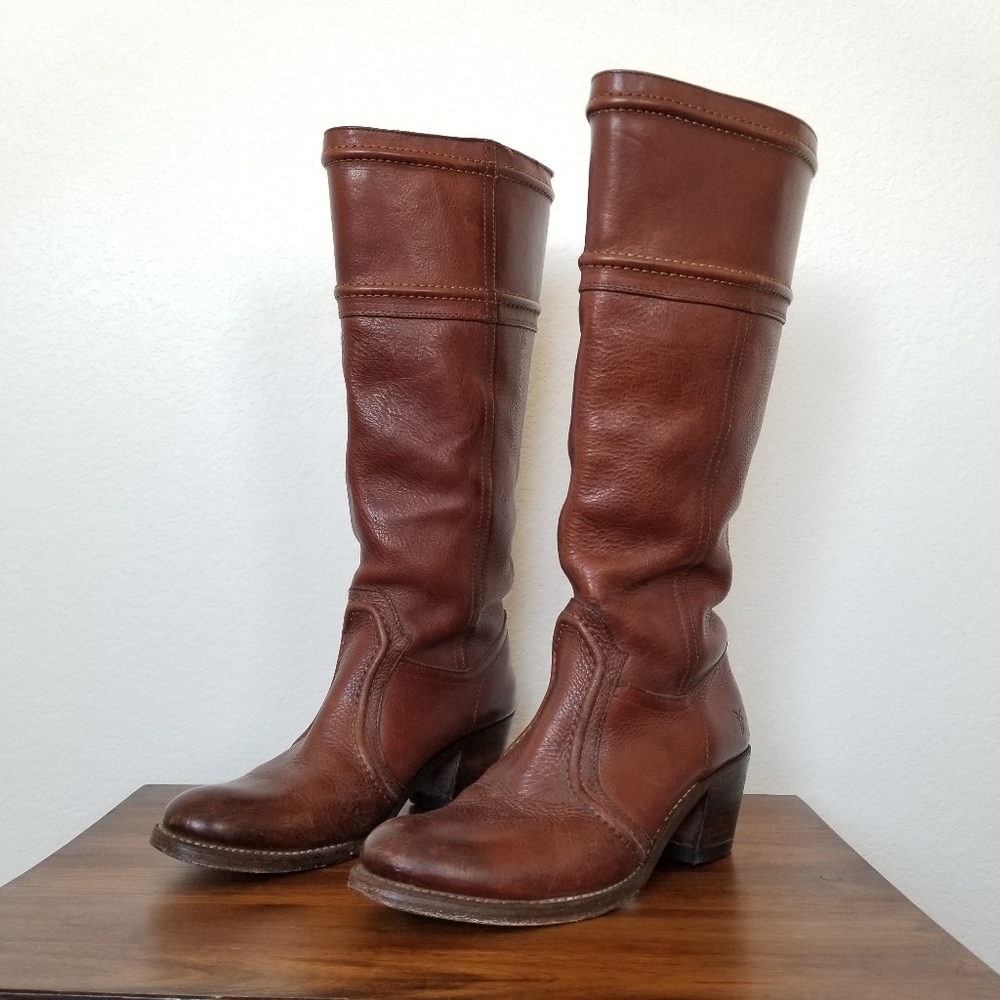 Frye Riding Boot Heeled Leather Knee High